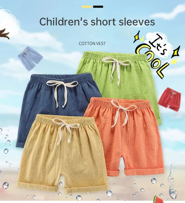 Short Pants Children Shorts for Boys Girls  Clothes Cotton Solid Breathable Summer  Casual Sports Beach Kids Shorts ElasticYoung