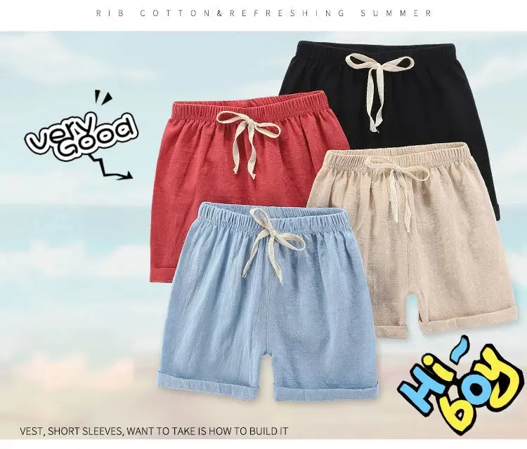 Short Pants Children Shorts for Boys Girls  Clothes Cotton Solid Breathable Summer  Casual Sports Beach Kids Shorts ElasticYoung