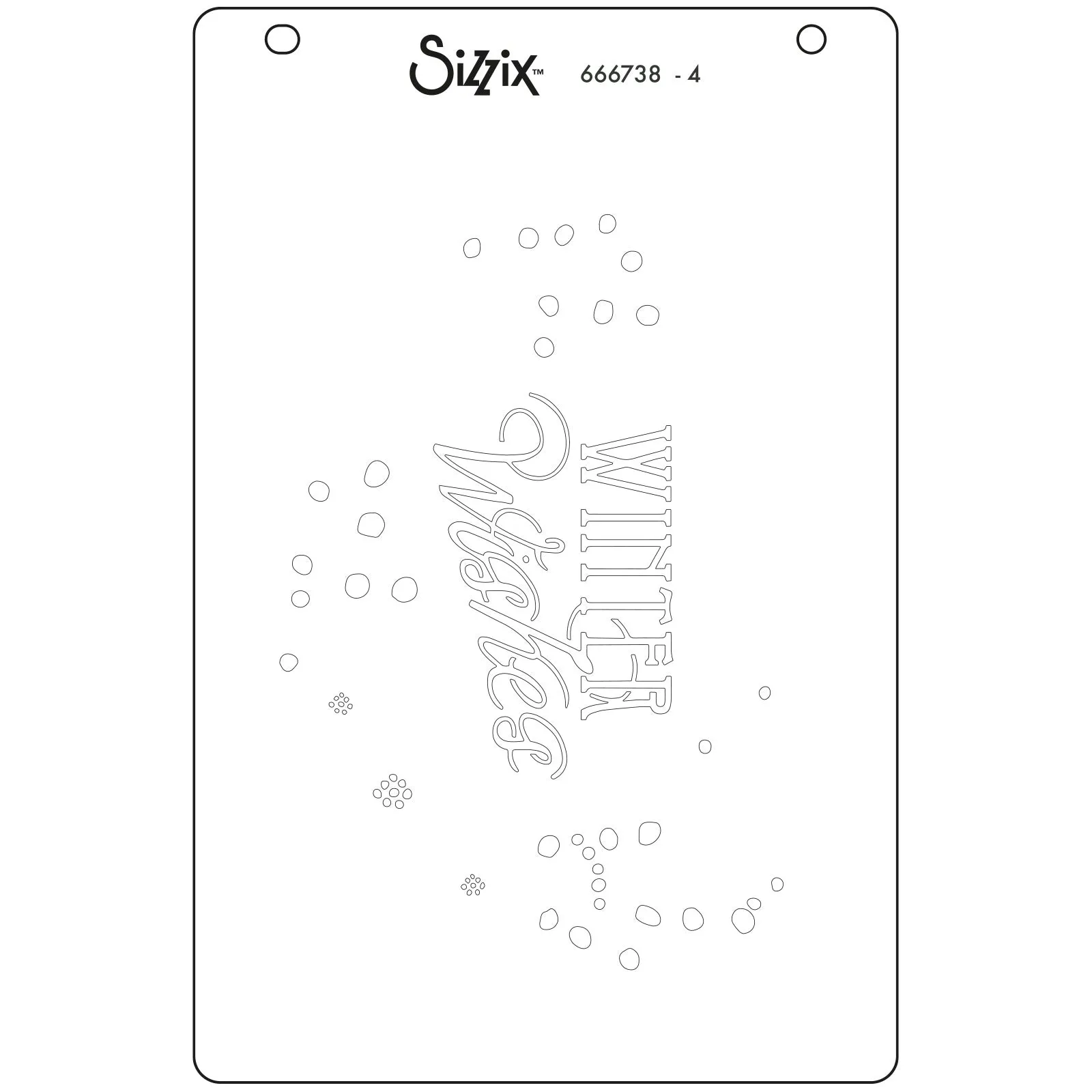 Sizzix A6 Layered Stencils 4PK - Winter Wishes #3