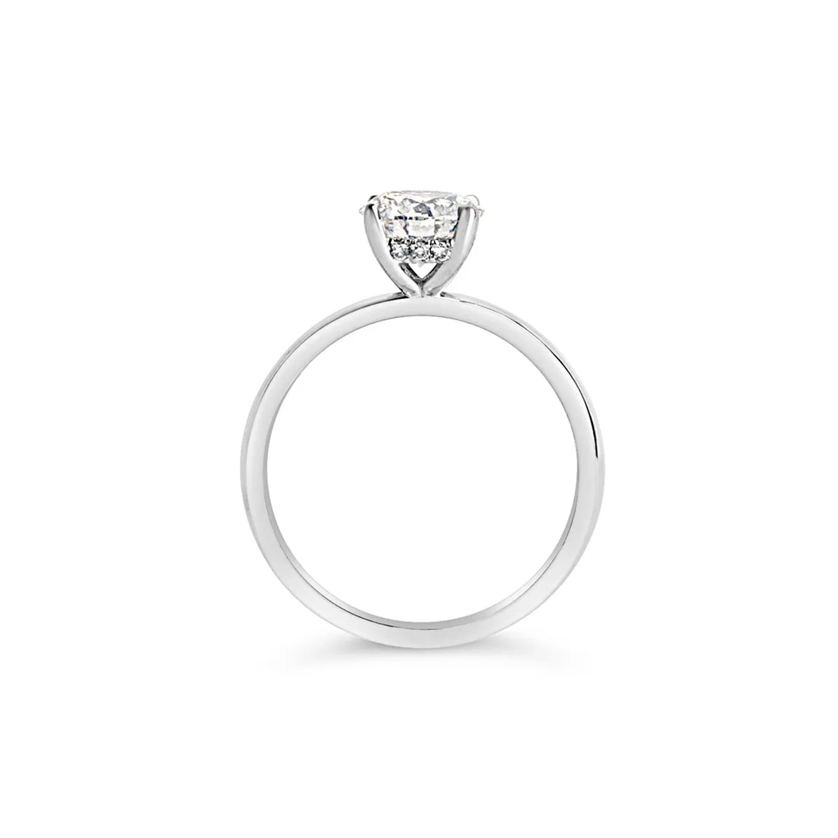 Solitaire Engagement Ring with Hidden Halo