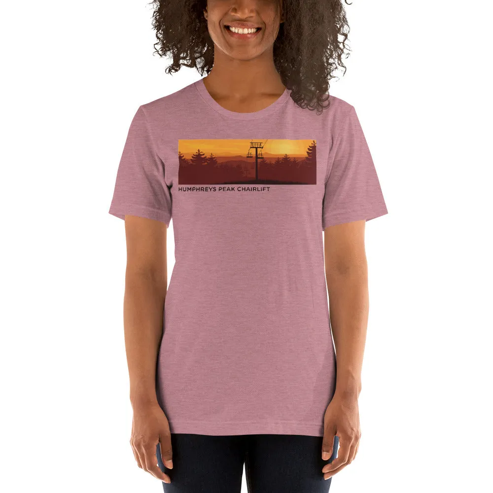 Sunset at Humphreys Peak Chairlift Short-Sleeve Ladies T-Shirt