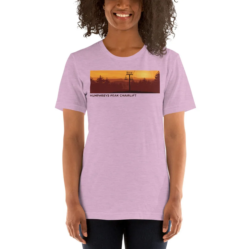 Sunset at Humphreys Peak Chairlift Short-Sleeve Ladies T-Shirt