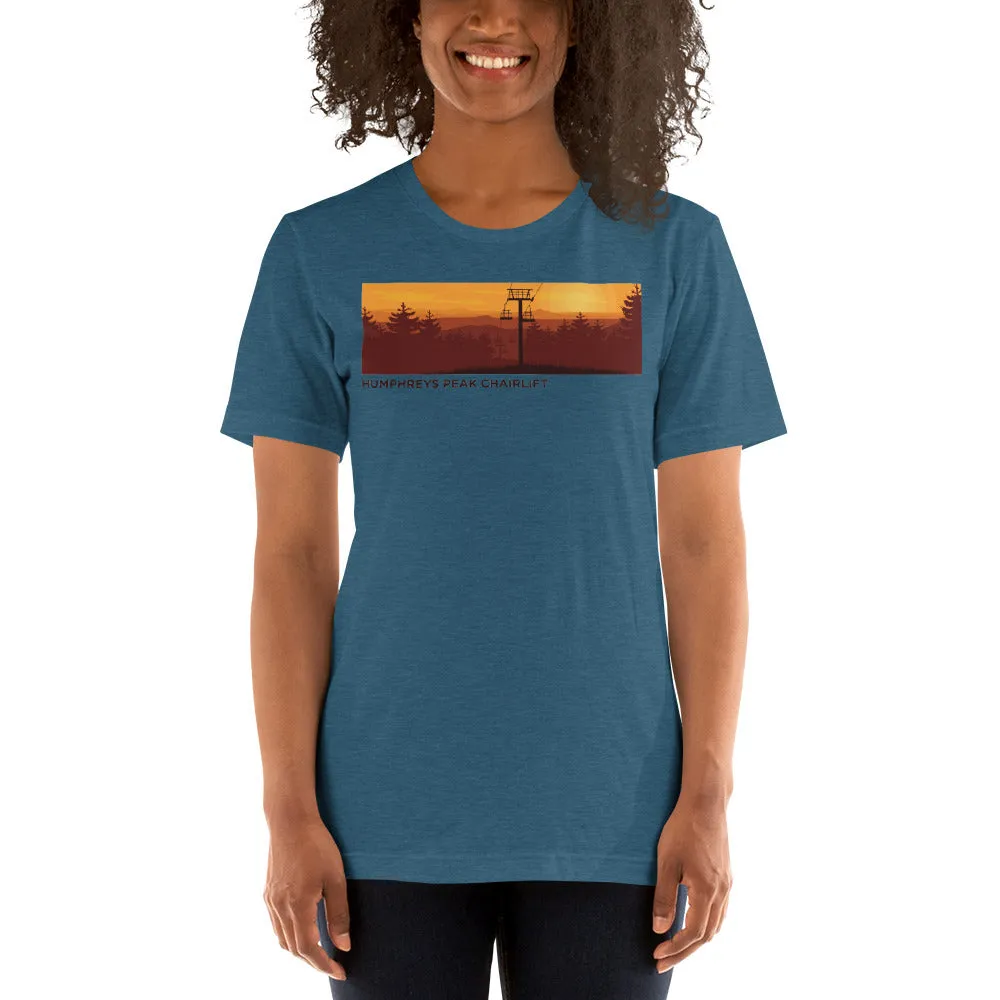 Sunset at Humphreys Peak Chairlift Short-Sleeve Ladies T-Shirt
