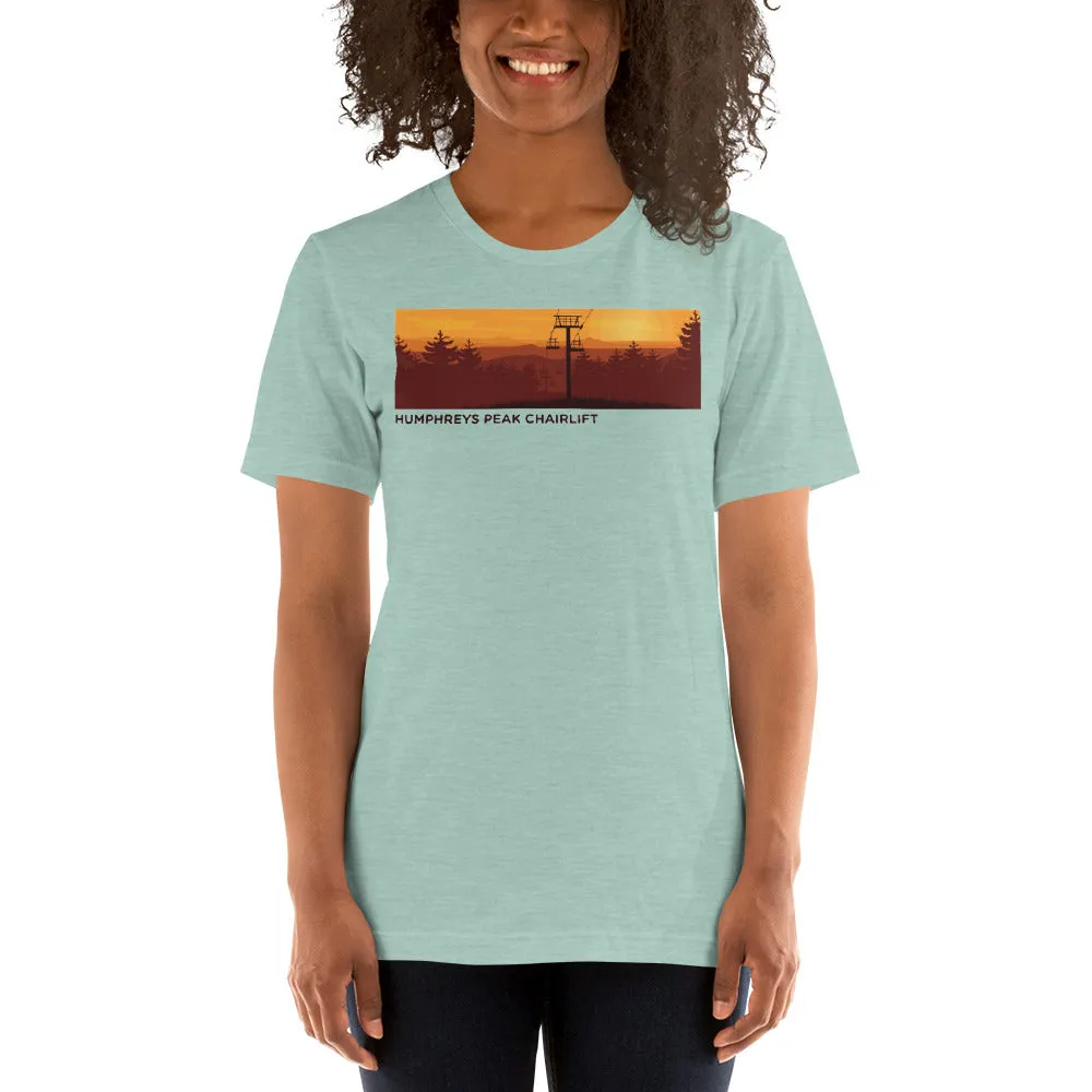 Sunset at Humphreys Peak Chairlift Short-Sleeve Ladies T-Shirt