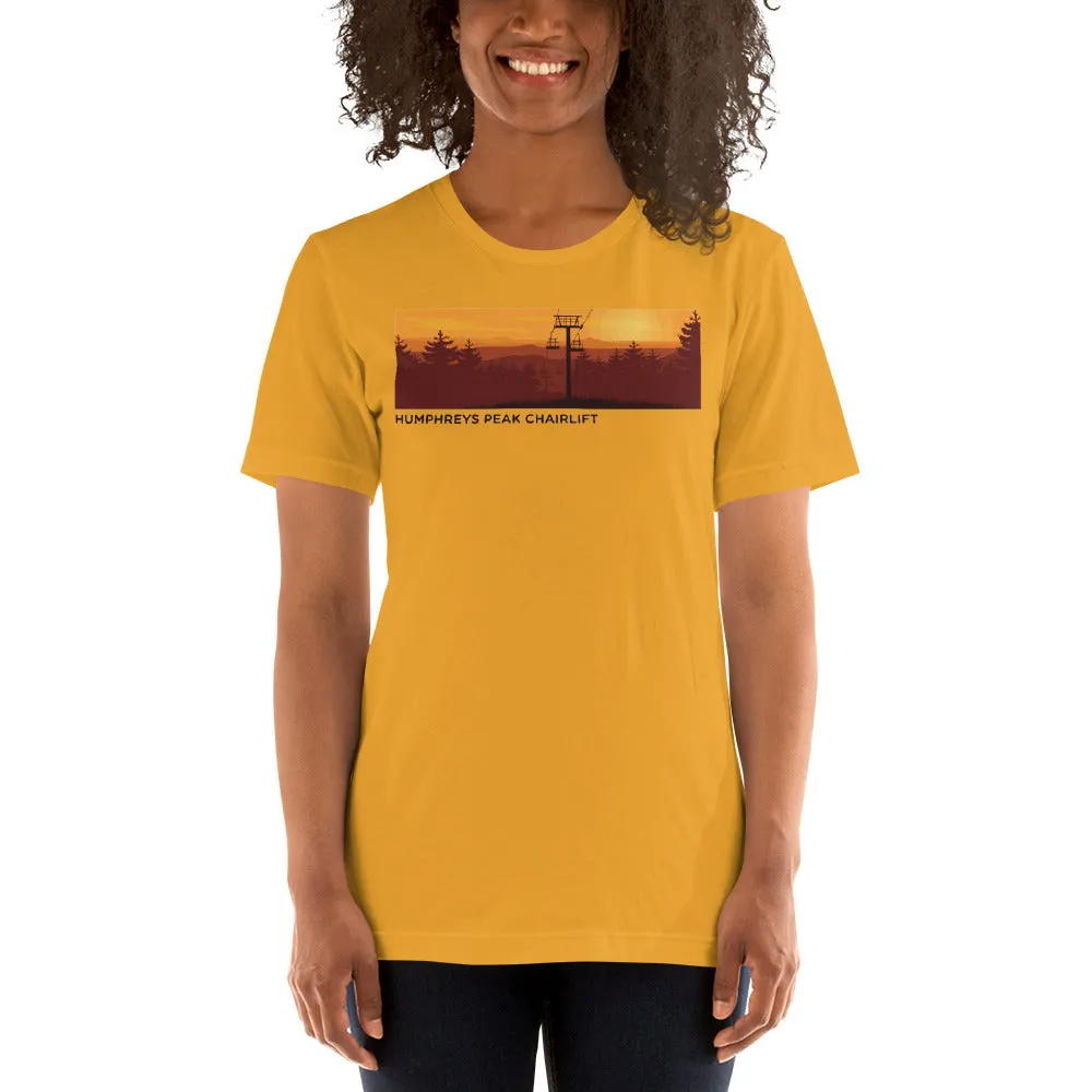 Sunset at Humphreys Peak Chairlift Short-Sleeve Ladies T-Shirt
