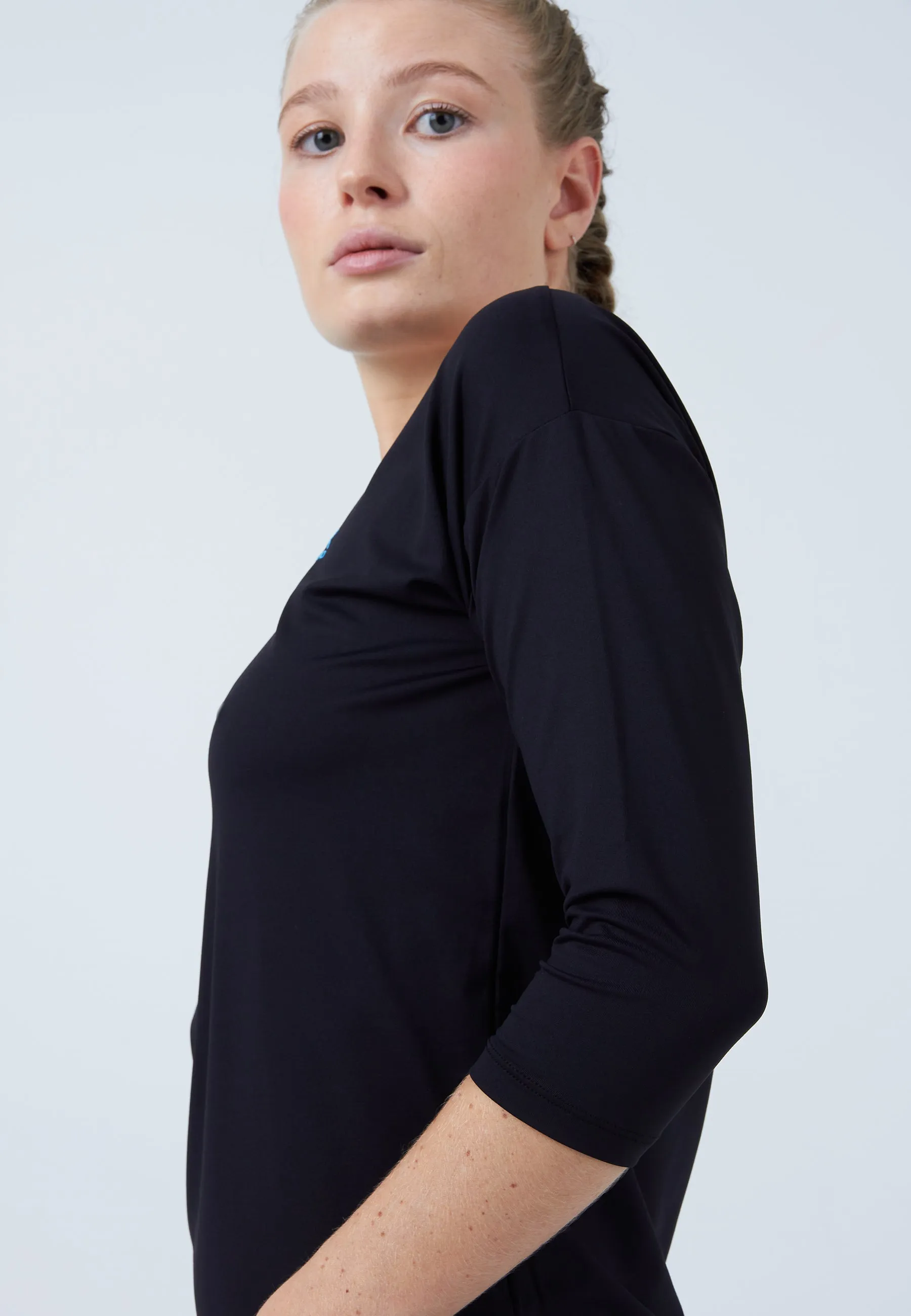 Tennis 3/4 Loose Fit Shirt, black