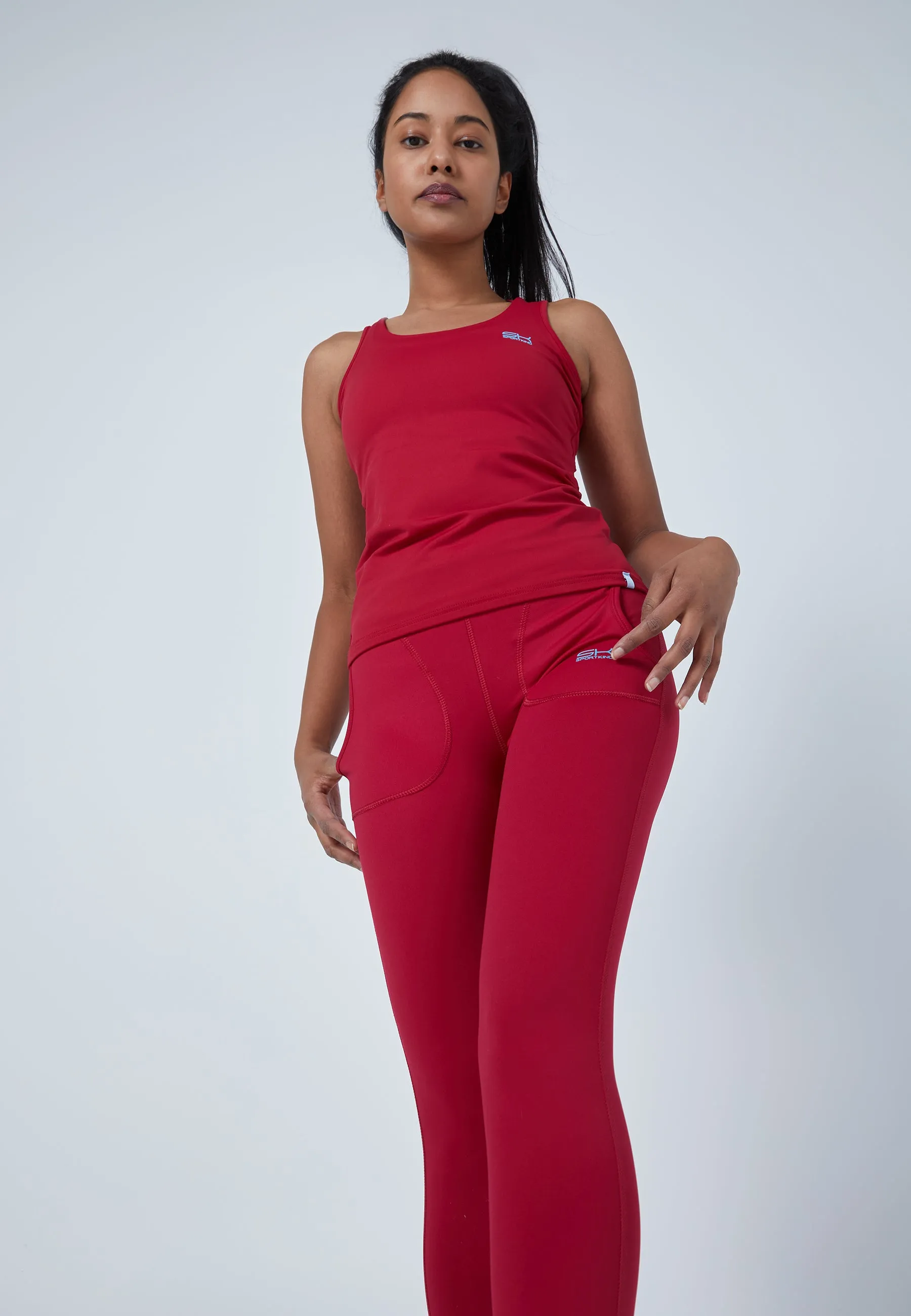 Tennis Tank Top, burgundy red