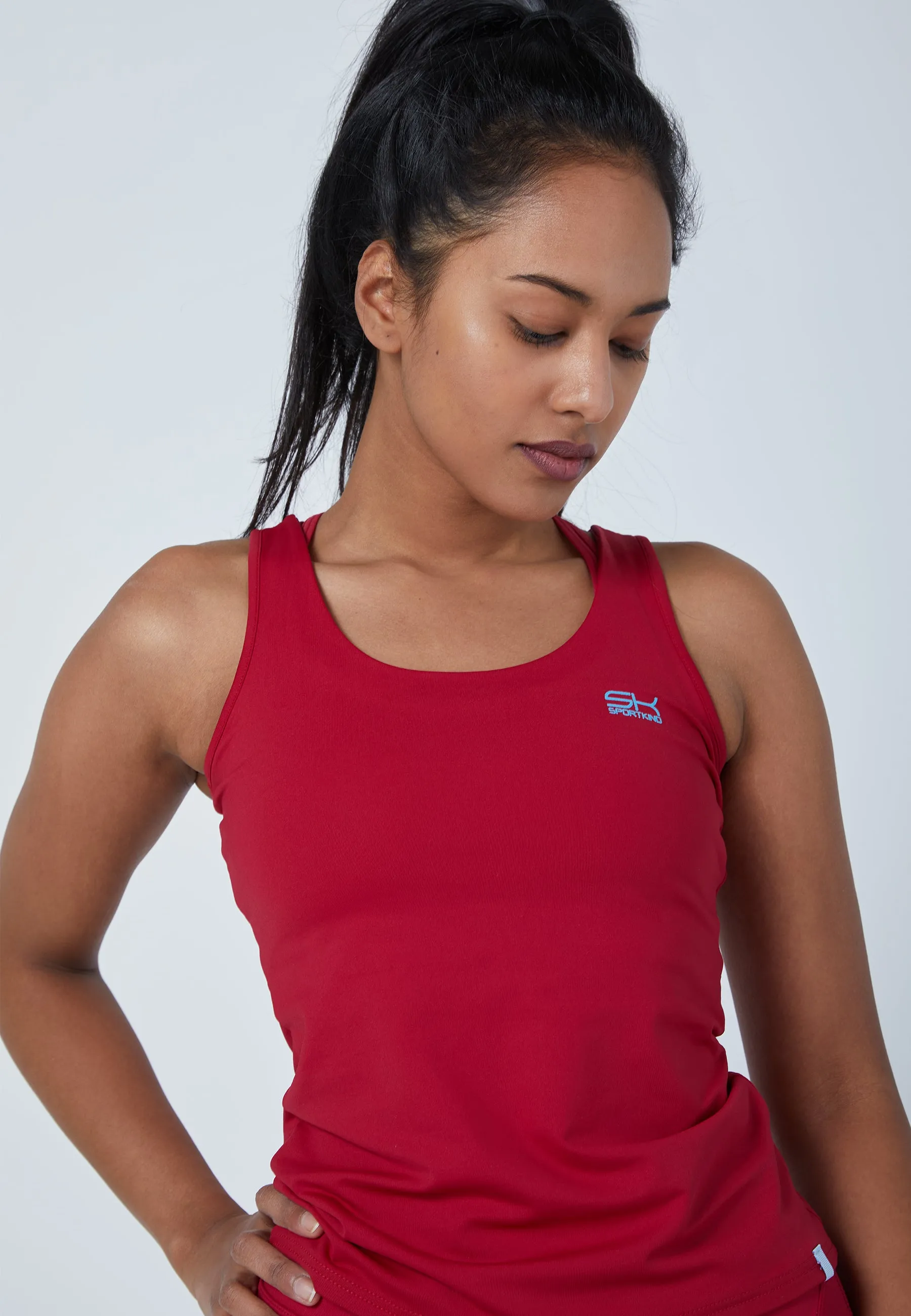 Tennis Tank Top, burgundy red