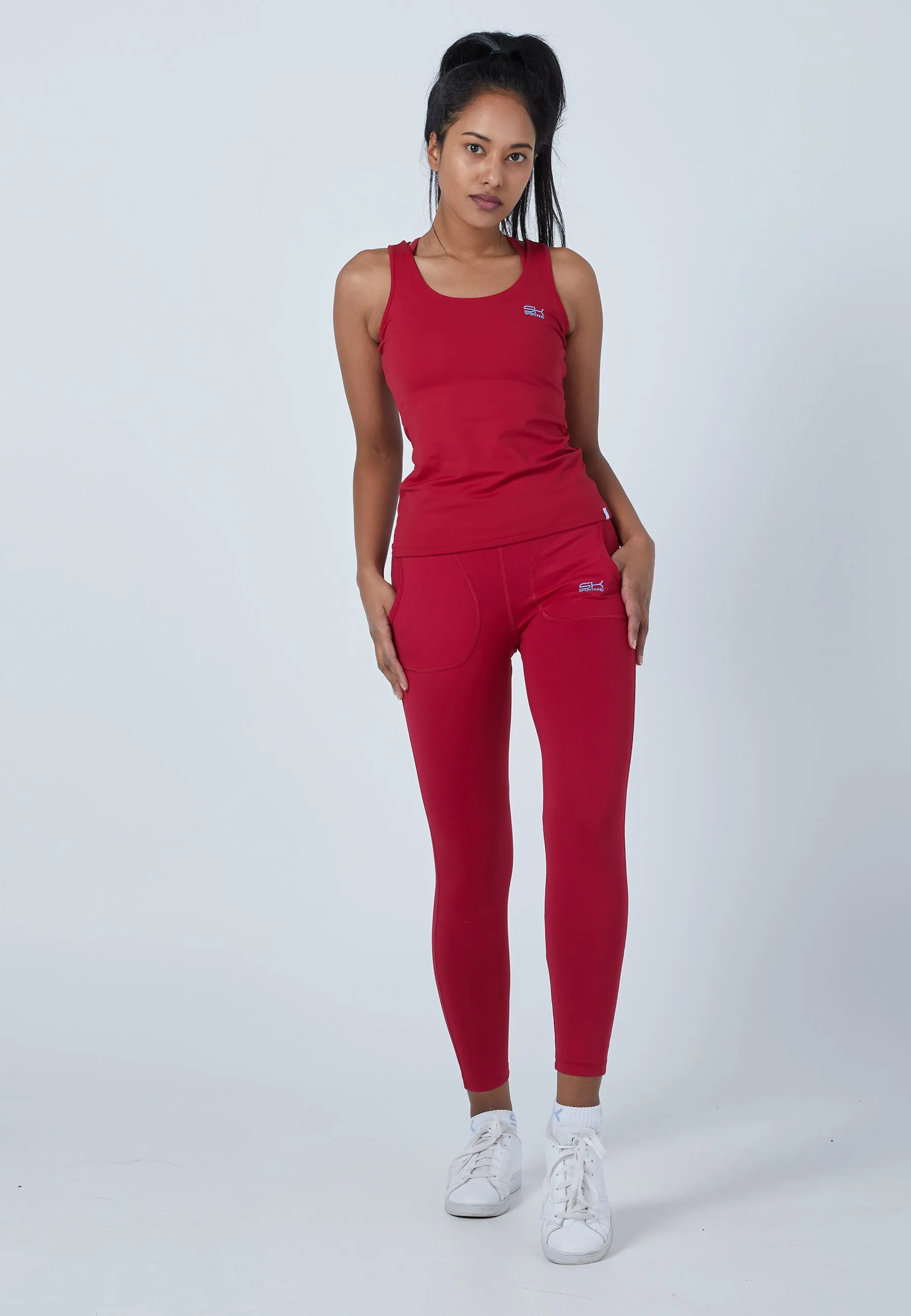 Tennis Tank Top, burgundy red