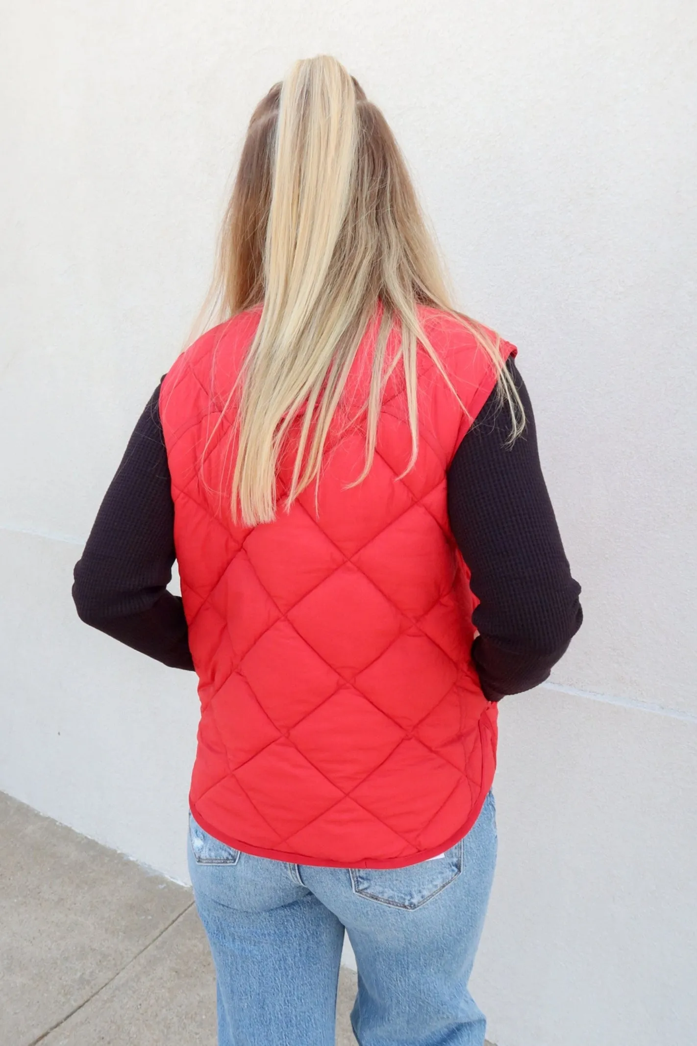 Tribal Brand Scarlet Red Quilted Puffer Vest