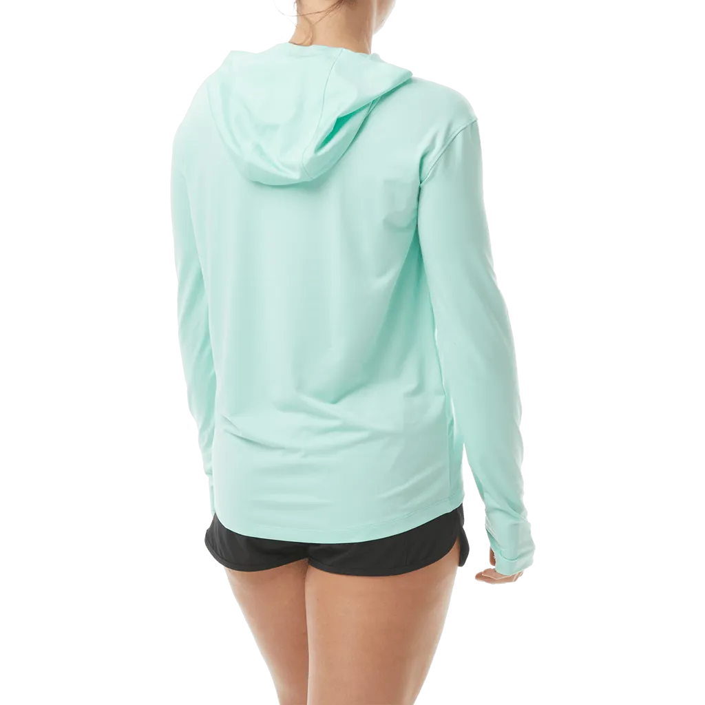 TYR Womens SunDefense Mint Hooded  Long Sleeve Shirt