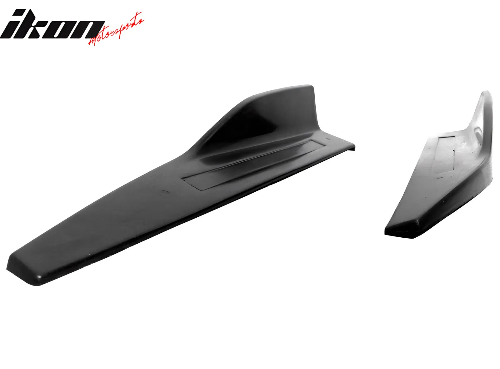 Universal Side Skirts PU ROU Style Unpainted Black Rocker Pane