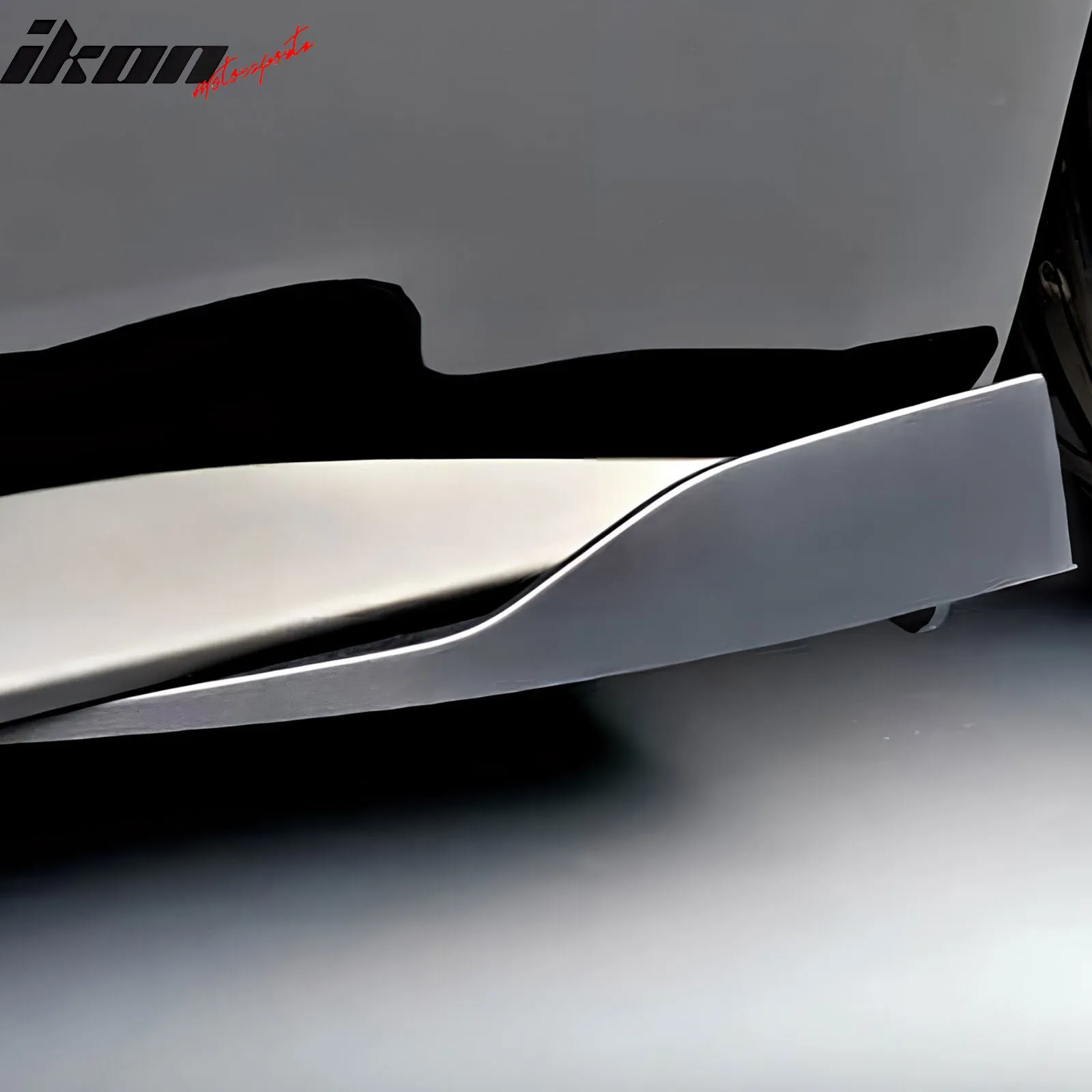Universal Side Skirts PU ROU Style Unpainted Black Rocker Pane