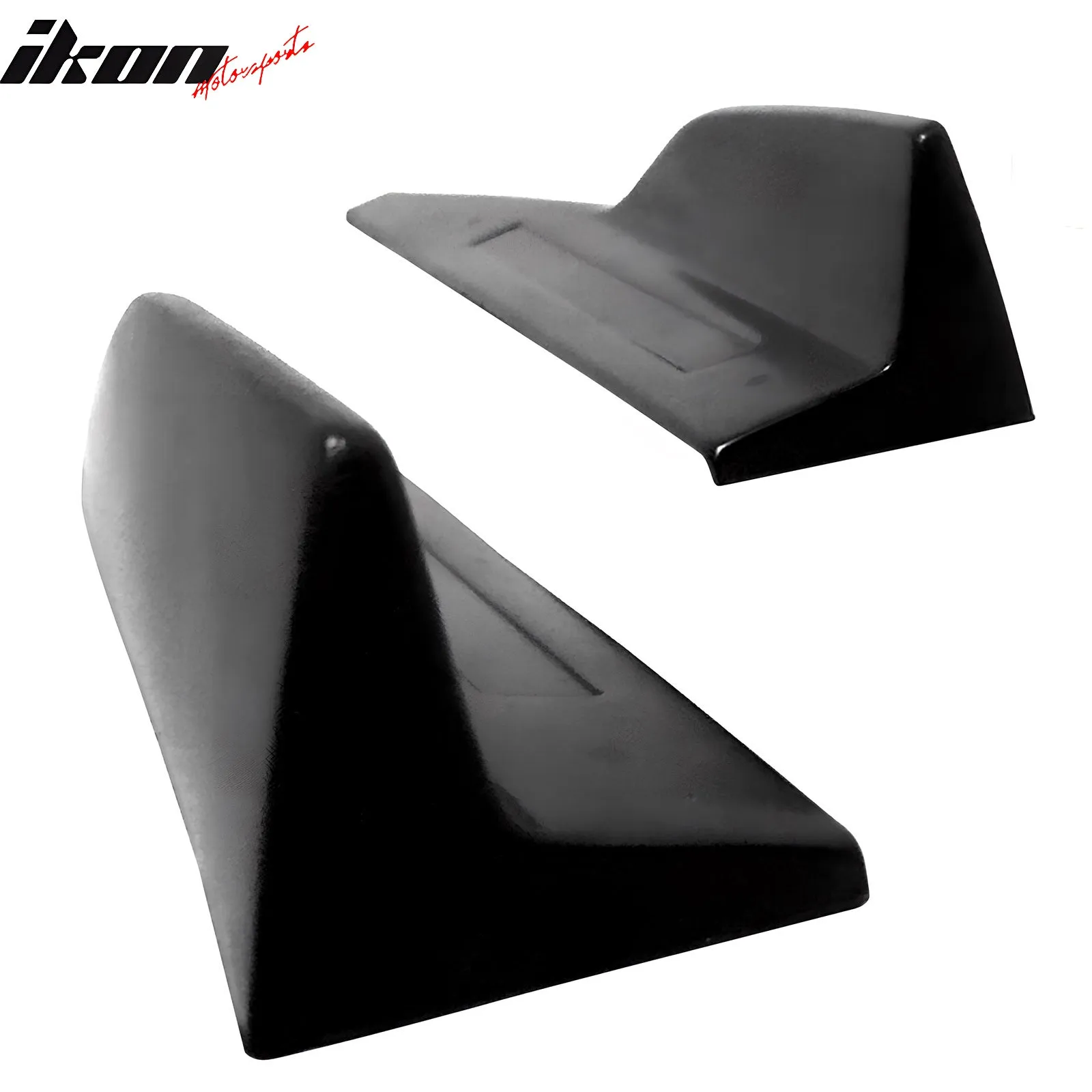 Universal Side Skirts PU ROU Style Unpainted Black Rocker Pane