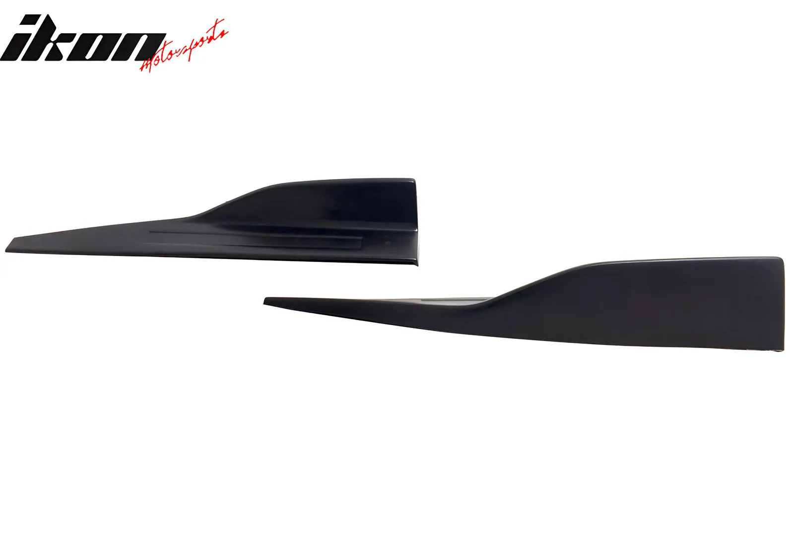 Universal Side Skirts PU ROU Style Unpainted Black Rocker Pane