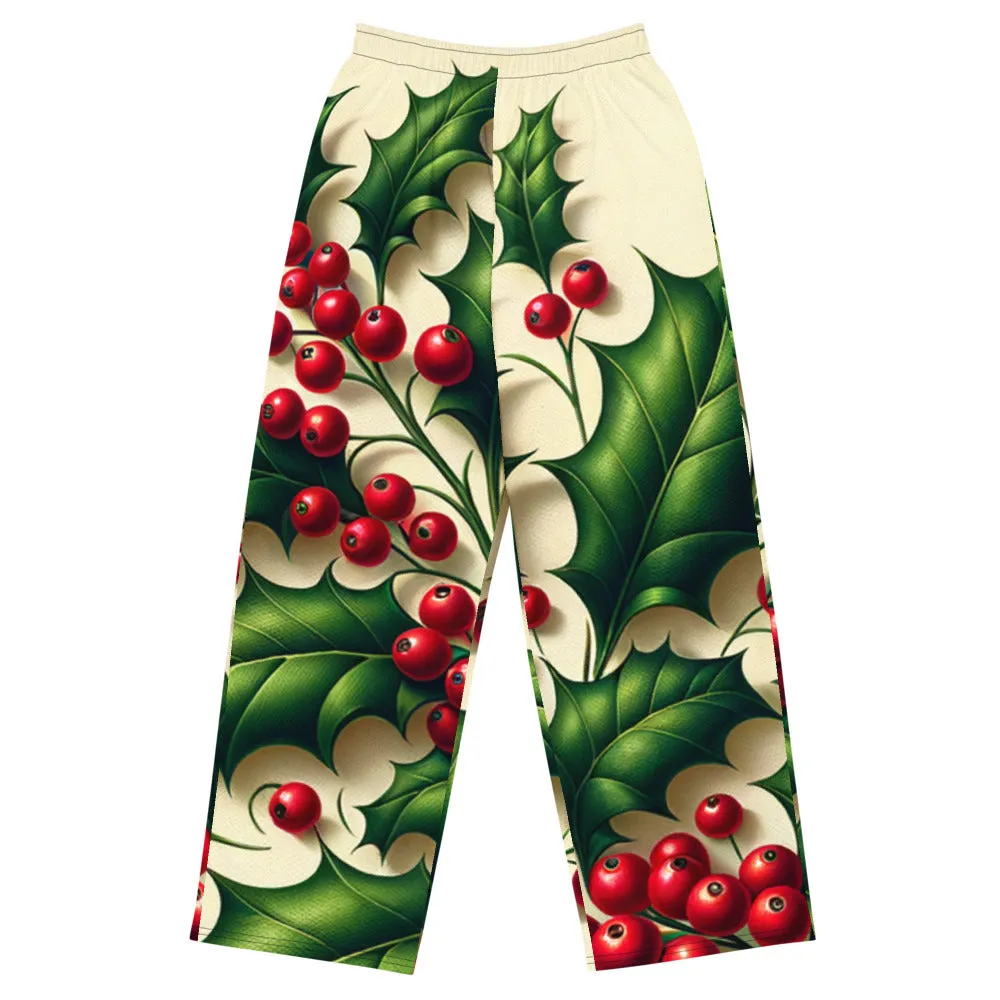 Whimsical Winter Wear Wide-Leg Pants