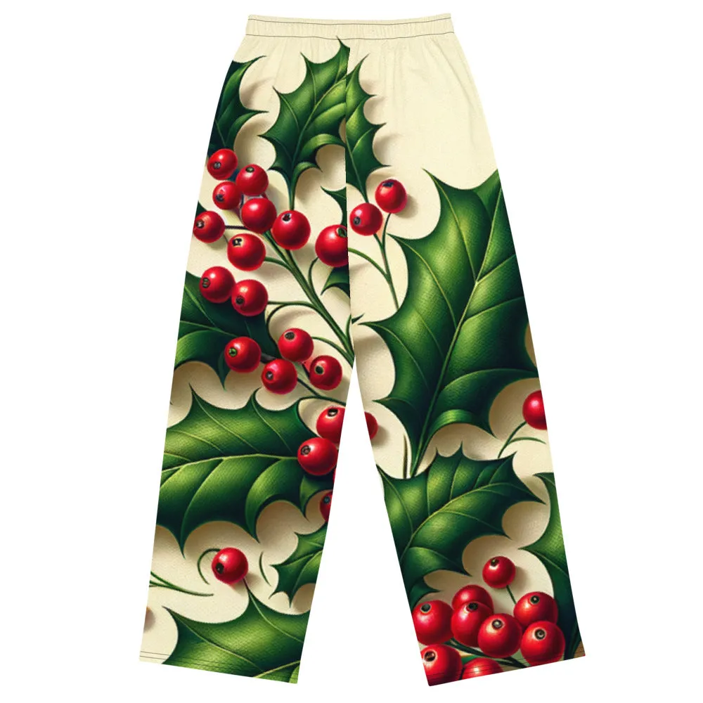 Whimsical Winter Wear Wide-Leg Pants