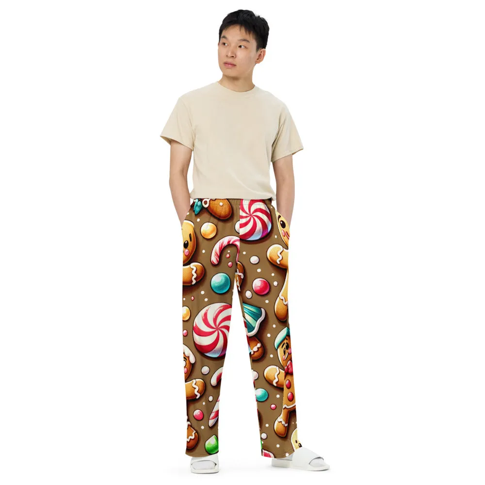 Whimsical Winter Wear Wide-Leg Pants