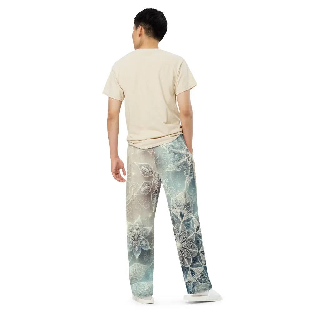 Whimsical Winter Wear Wide-Leg Pants