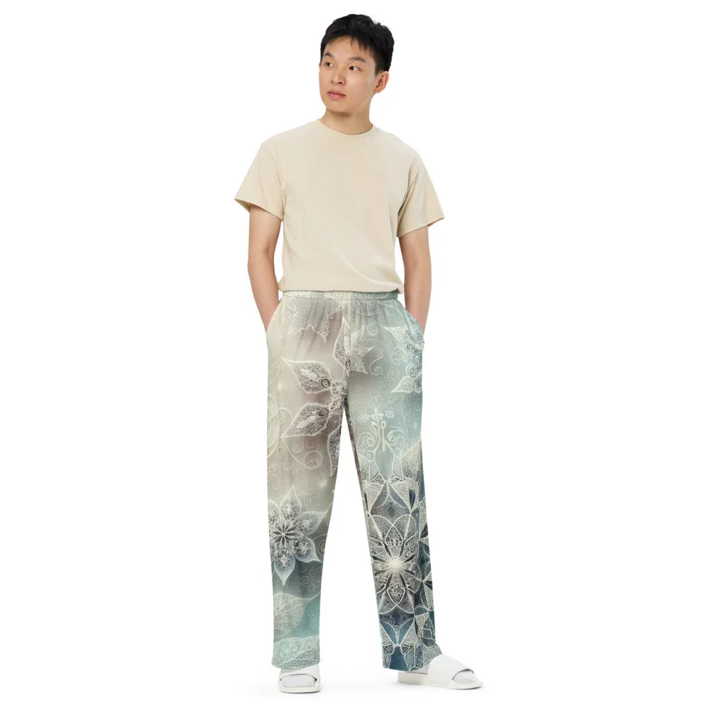 Whimsical Winter Wear Wide-Leg Pants