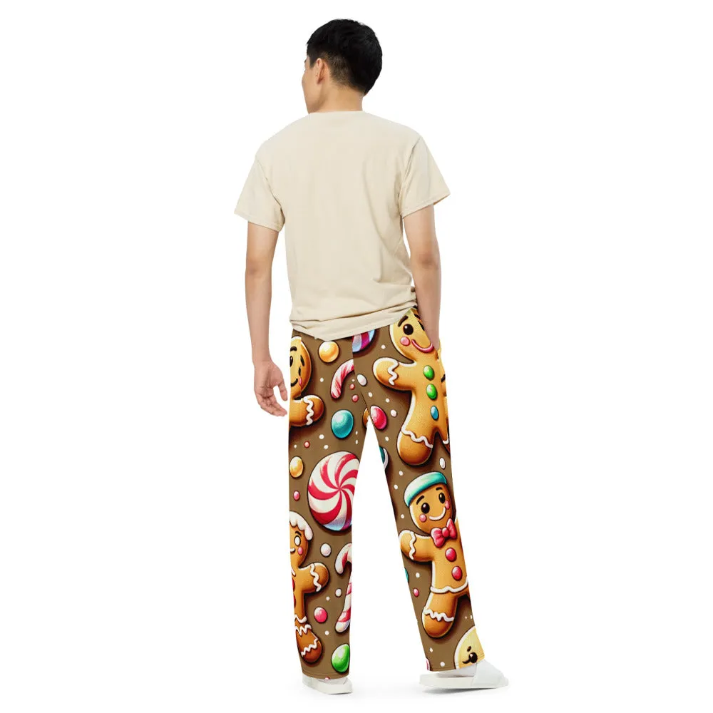 Whimsical Winter Wear Wide-Leg Pants