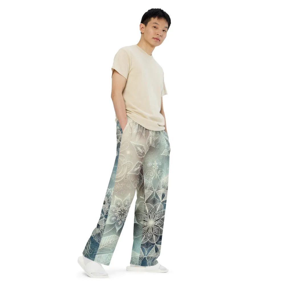Whimsical Winter Wear Wide-Leg Pants