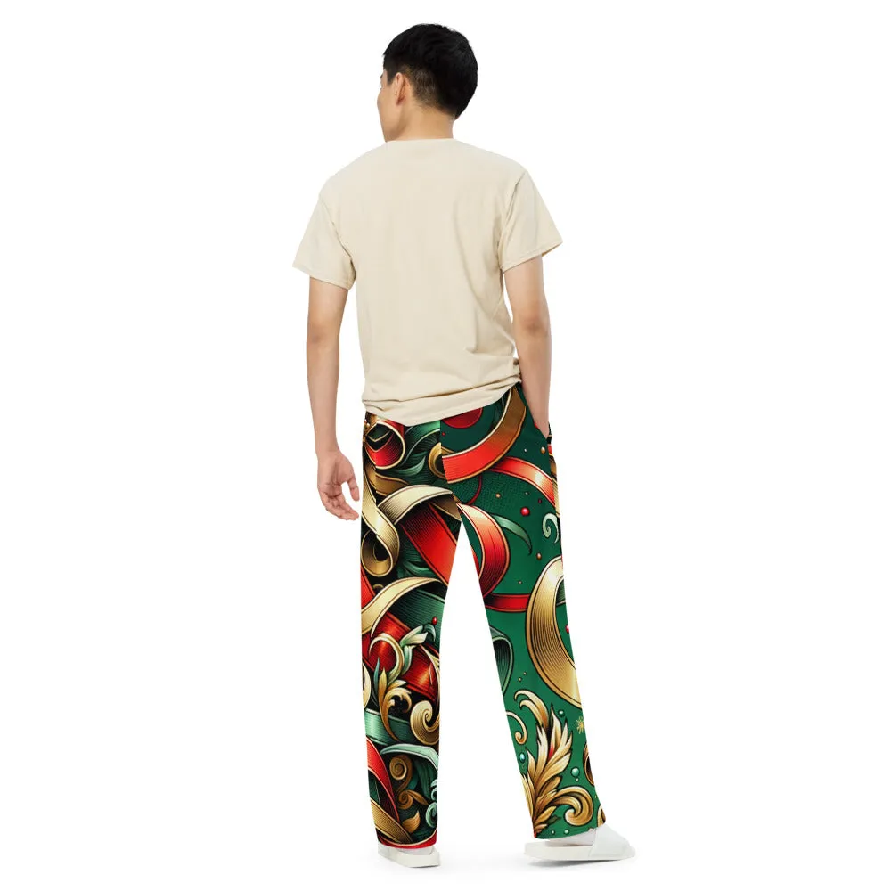 Whimsical Winter Wear Wide-Leg Pants