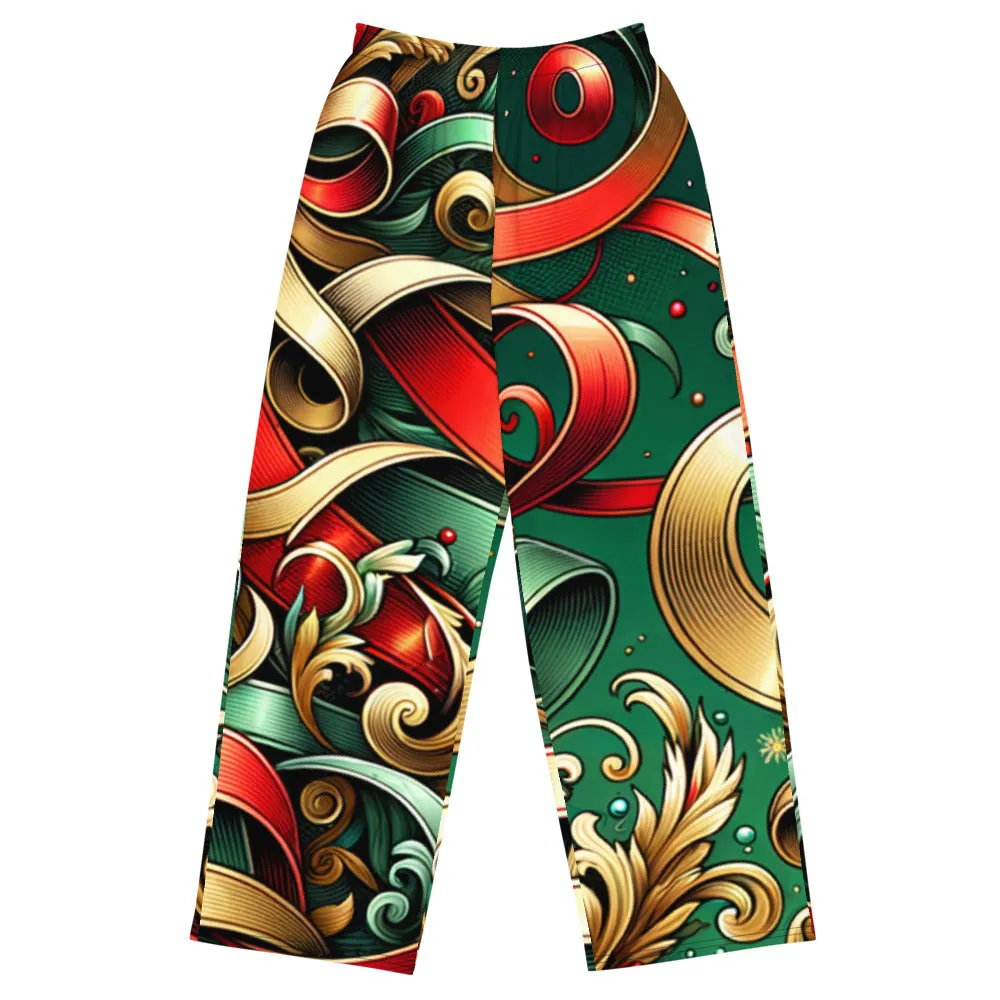 Whimsical Winter Wear Wide-Leg Pants