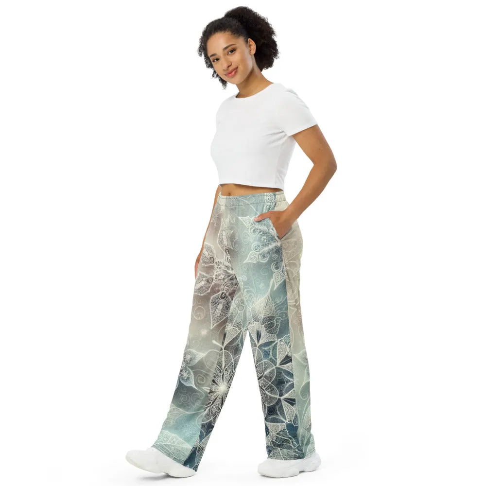 Whimsical Winter Wear Wide-Leg Pants