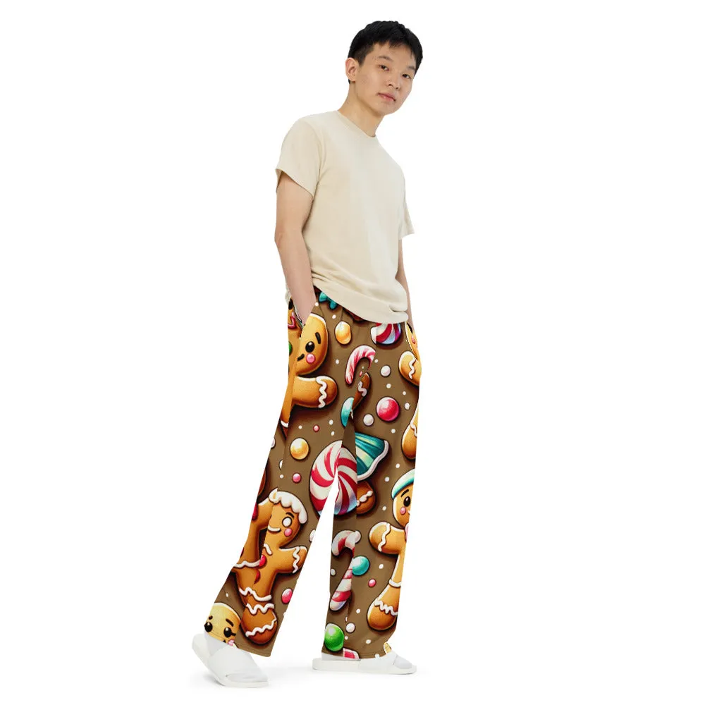 Whimsical Winter Wear Wide-Leg Pants