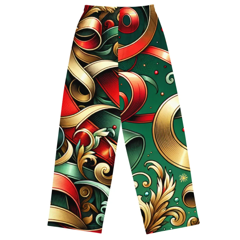 Whimsical Winter Wear Wide-Leg Pants