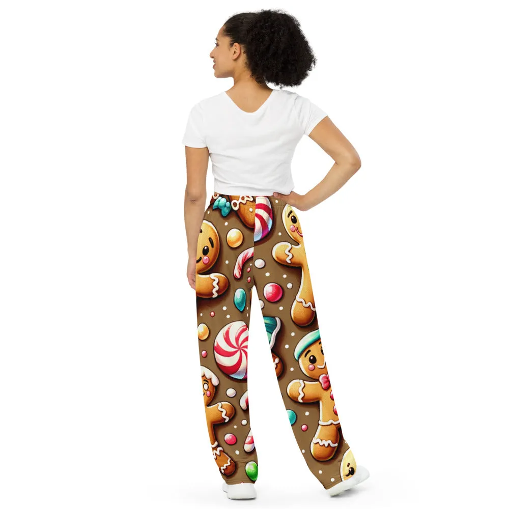 Whimsical Winter Wear Wide-Leg Pants