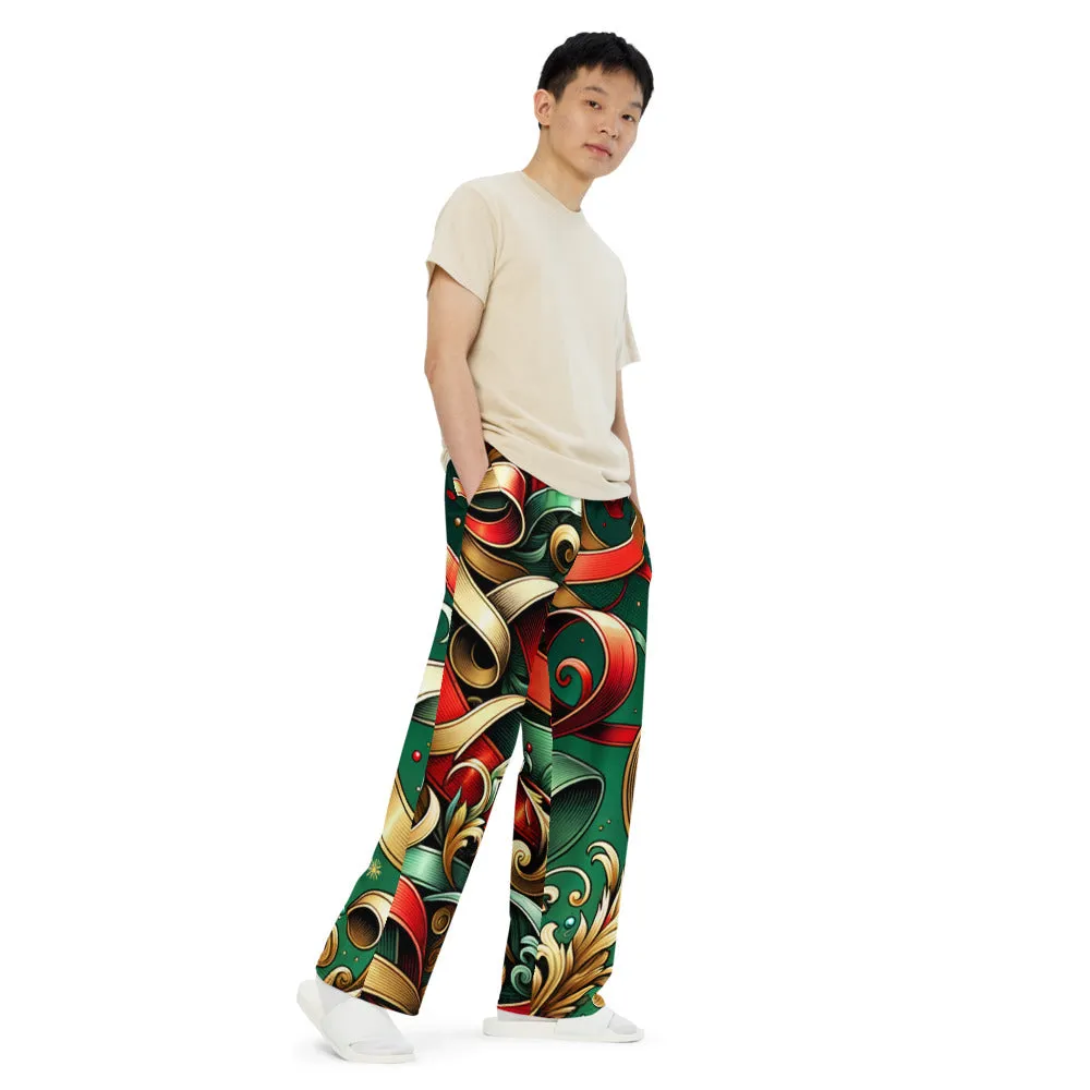 Whimsical Winter Wear Wide-Leg Pants