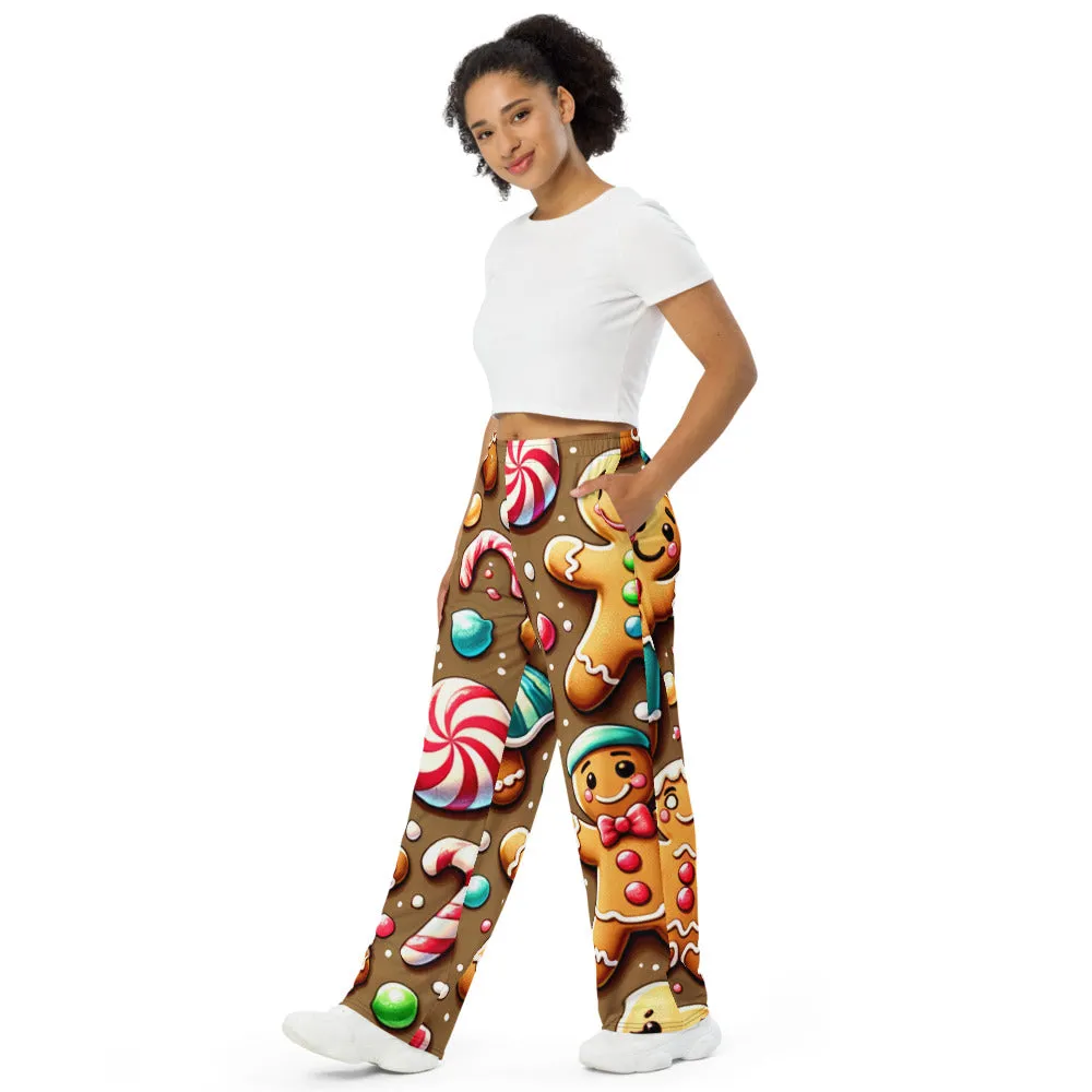 Whimsical Winter Wear Wide-Leg Pants
