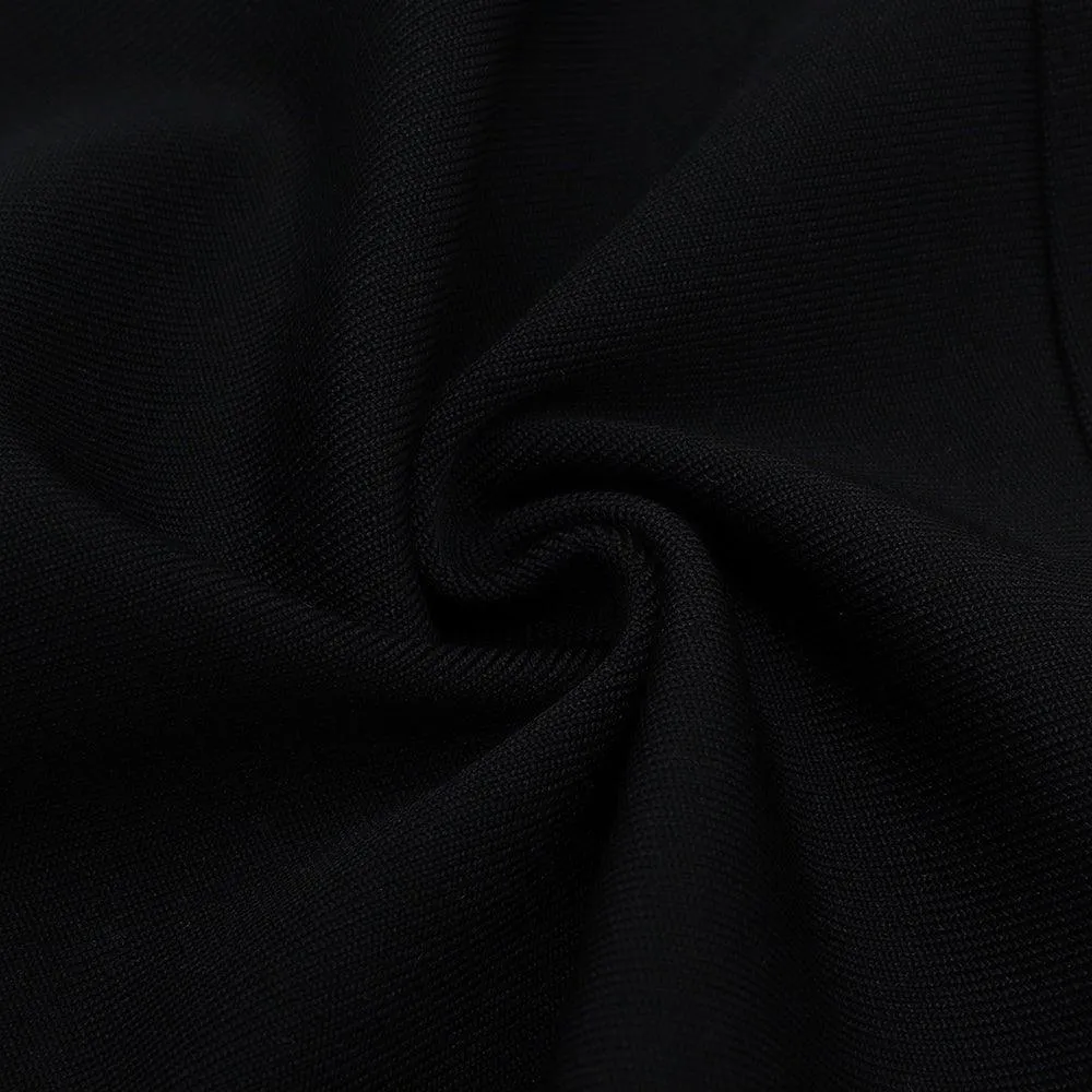 Women's Striped Sleeveless Midi Bandage Dress - Black, Summer Formal Wear | GFIT